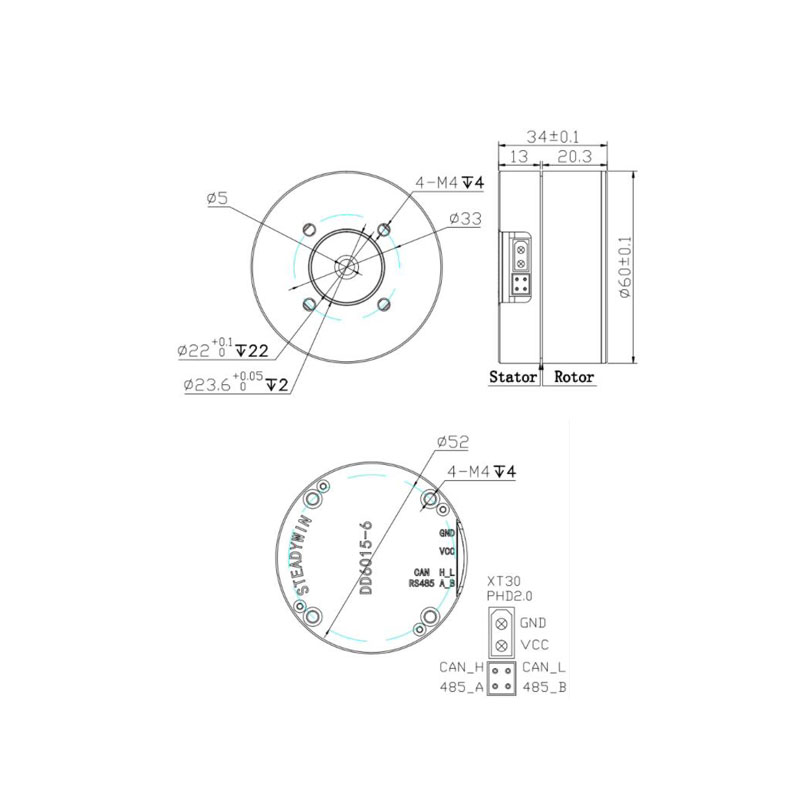 Direct Drive Servo Motor Robotics - 팬/틸트, 로드 스태빌라이저, 로봇 조인트 모듈